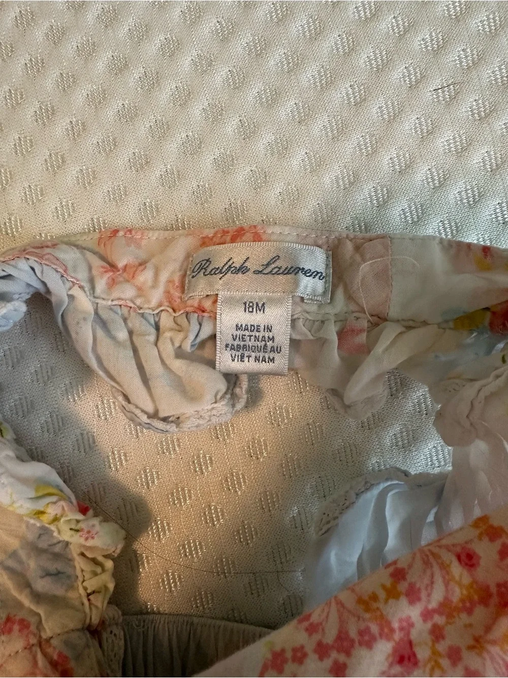Ralph Lauren Baby Girl Floral Patchwork 18m Bubble